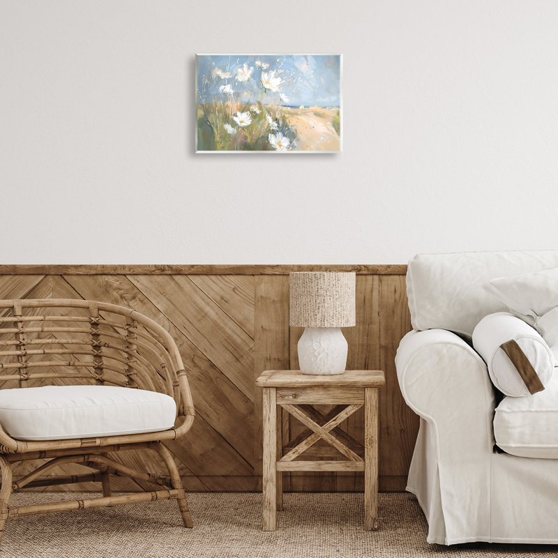 "Seaside Wildflowers", art mural sur bois par Ramona Murdock, H 10 po x l 15 po
