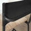 Tabouret industriel à hauteur de comptoir - structure en métal noir - siège imitation grain de bois
