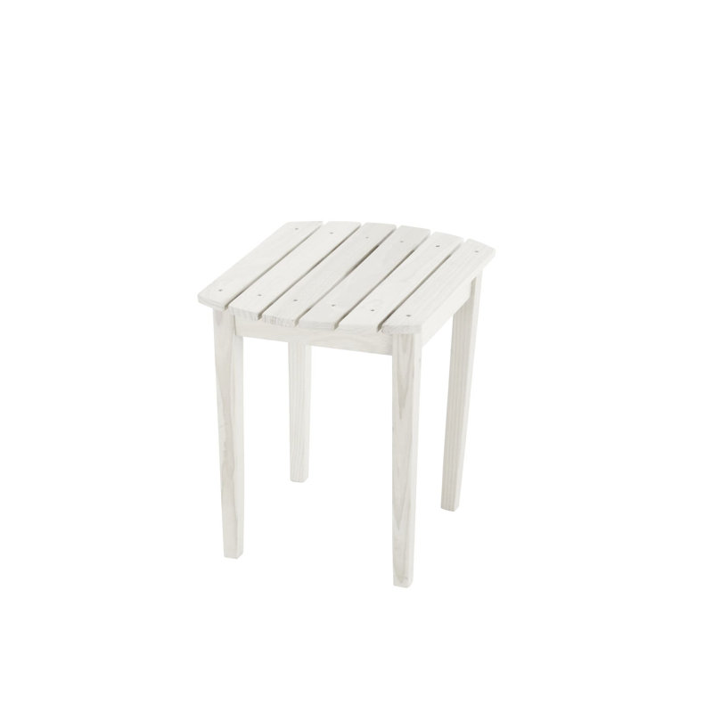 Table de bout en bois massif Trumbull, Blanc