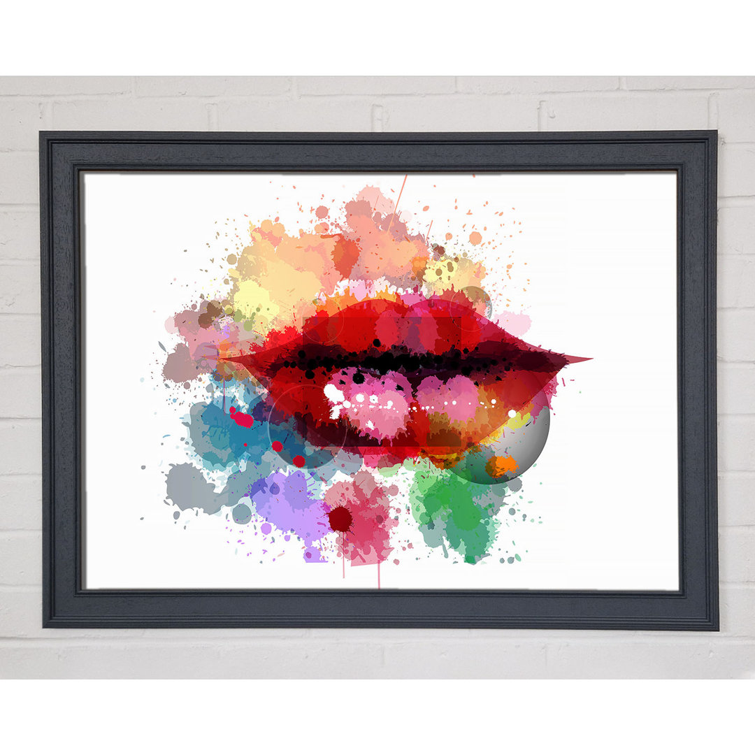 Gerahmtes Leinwandbild Rainbow Lips