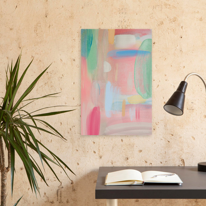 Symphonie abstraite - peinture pastel contemporaine, coups de pinceau, art abstrait moderne, H 24 po x l 16 po