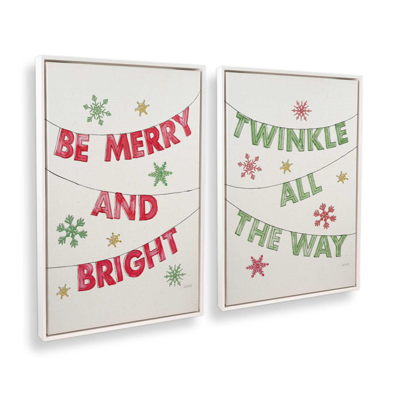 Twinkle All The Way, ensemble de 2 impressions sur toile, H 19 po x l 26 po, Impression encadrée sans passe-partout