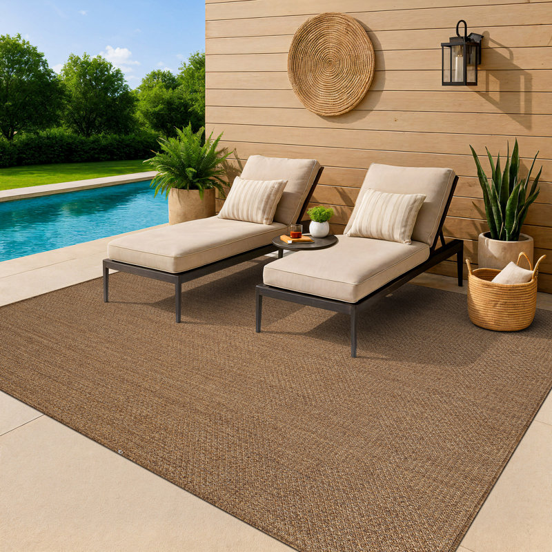 Tapis intérieur / extérieur tissé à plat Diamond / Grid, Rectangle 7 pi 10 po x 10 pi