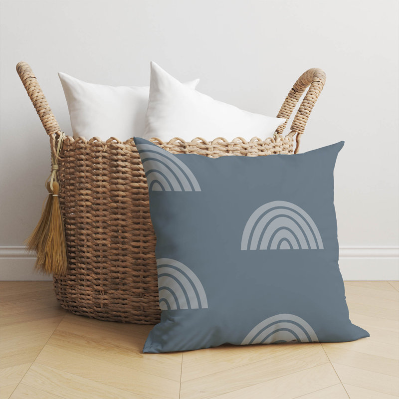 Coussin Plain Bows Match, Bleu, H 26 po x l 26 po