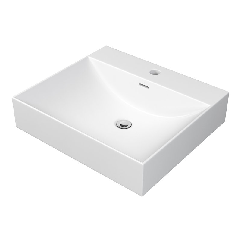 Cantrio ST-1916 19.1 inch SolidTech Matte White Solid Surface Countertop Bathroom Sink