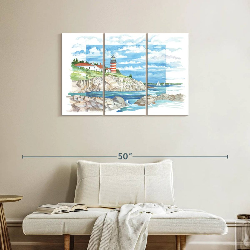 Vue du phare Gillard West Quoddy, H 24 po x l 38 po