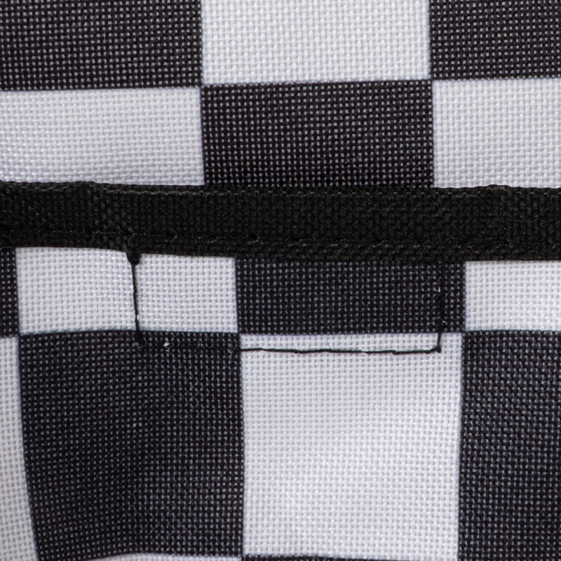 Fourre-tout polyvalent en damier avec poches, Blanc / carreauté noir