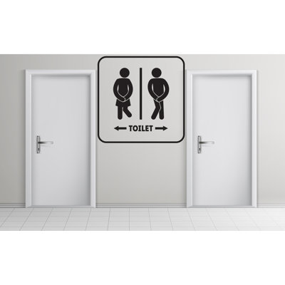 Adhésif décoratif pour salle de bain, autocollant pour porte de salle de bain, enseigne de toilette Toilett, homme femme, autocollants pour salle de bain en vinyle, enseigne de salle de bain WC 189LU