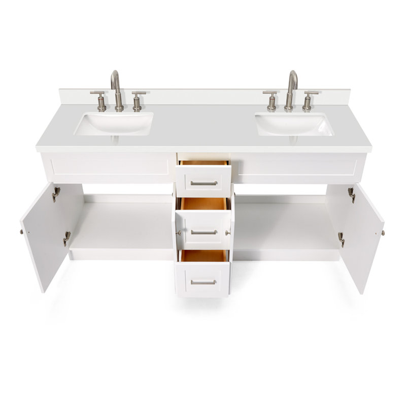 Ensemble de meuble-lavabo double 73 po Hamlet, Blanc