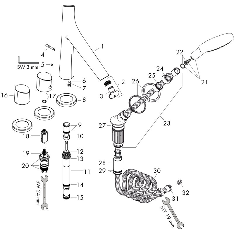 Starck Organic Tub Filler with Diverter