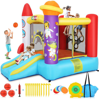 Jeu gonflable avec glissade et panier de basketball intérieur et extérieur 5 pi x 7 pi Adam