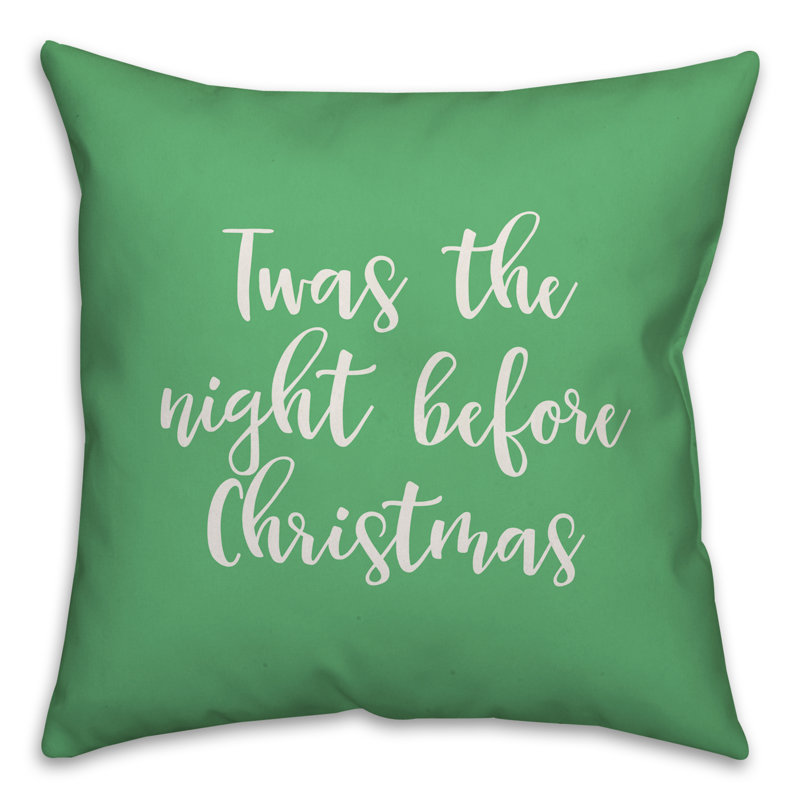  Coussin Twas the Night Avant Noël, Vert clair, Housse de coussin