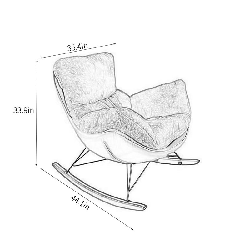 Chaise berçante de salon de luxe à lumière italienne, Rose