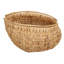 Round Woven Basket with Handles in Handwoven Water Hyacinth and Metal Frame