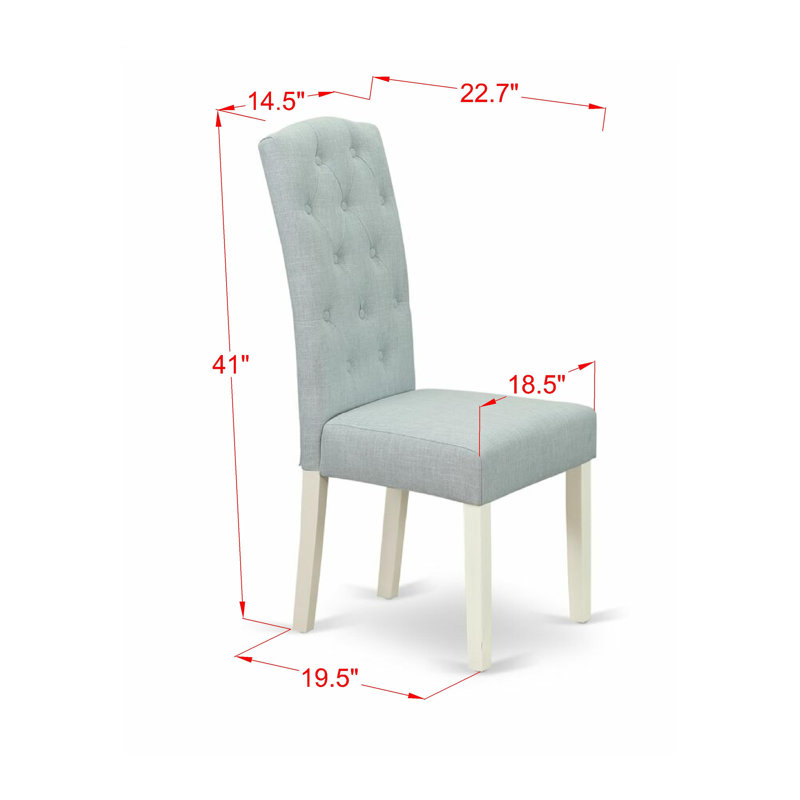 Ensemble de mobilier de salle à manger 7 pièces composé d'une table de salle à manger rectangulaire et de 6 chaises revêtues de tissu de lin Limelight, chêne