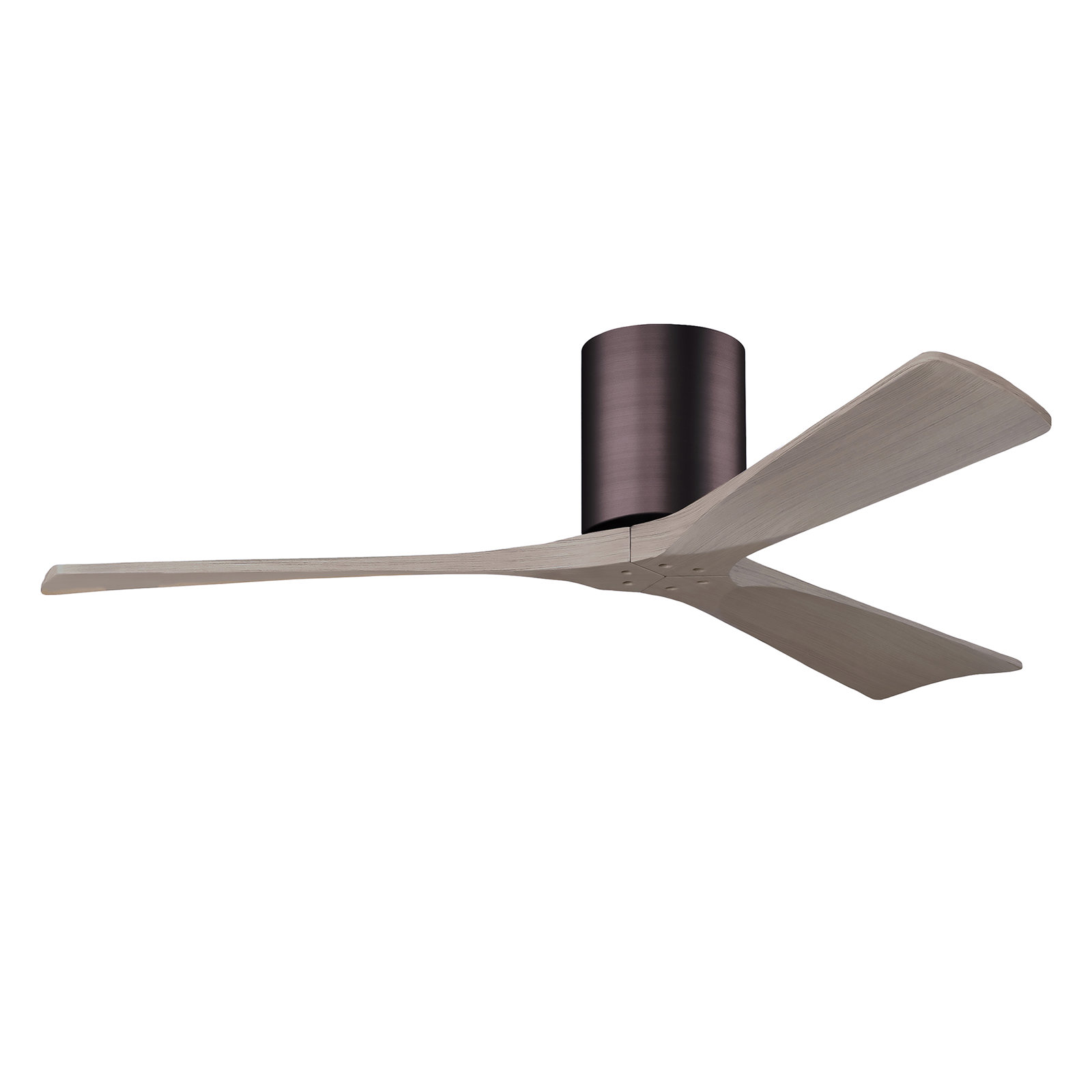 Olivier 3 Blade Ceiling Fan, Brushed Bronze, Gray Ash Tone, 52"