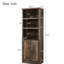 Armoire à 3 tablettes ouvertes avec port et 1 porte en brun rustique pour chambre d'amis autoportante