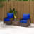 Patio Chair Cushion And Back Pillow , 4 Navy Blue, Outdoor Comfort Zone Blue Furniture 4, Cozy Seating