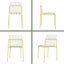 Ensemble de salle à manger 5 pièces intérieur / extérieur, 4 chaises d'appoint avec siège en PP imperméable et pieds robustes en métal, table carrée moderne pliante en PP avec pieds en métal-895616623