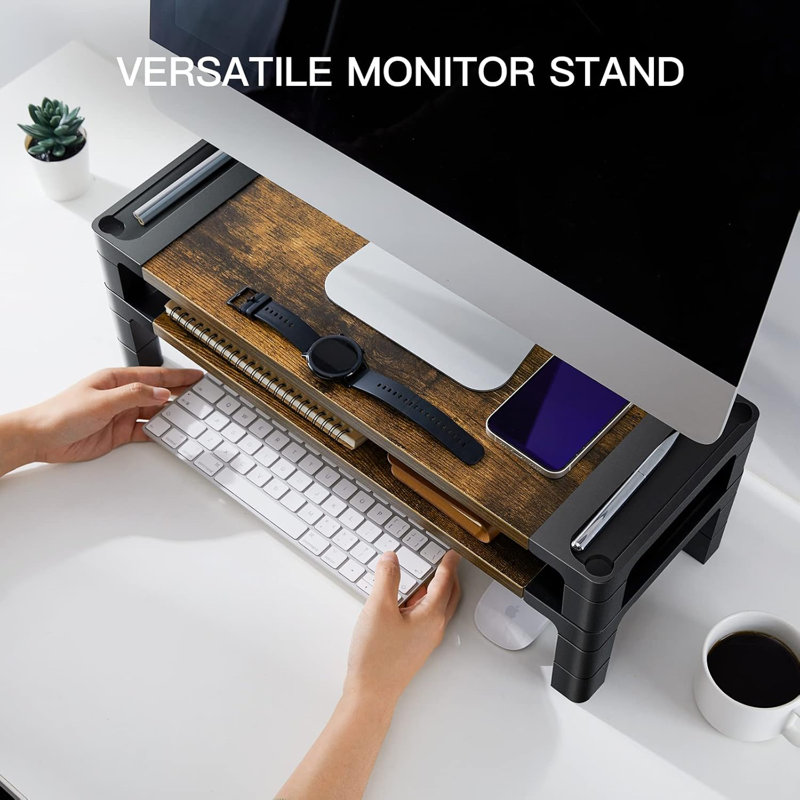 Monitor stand/computer riser, height adjustable, ergonomic computer riser.