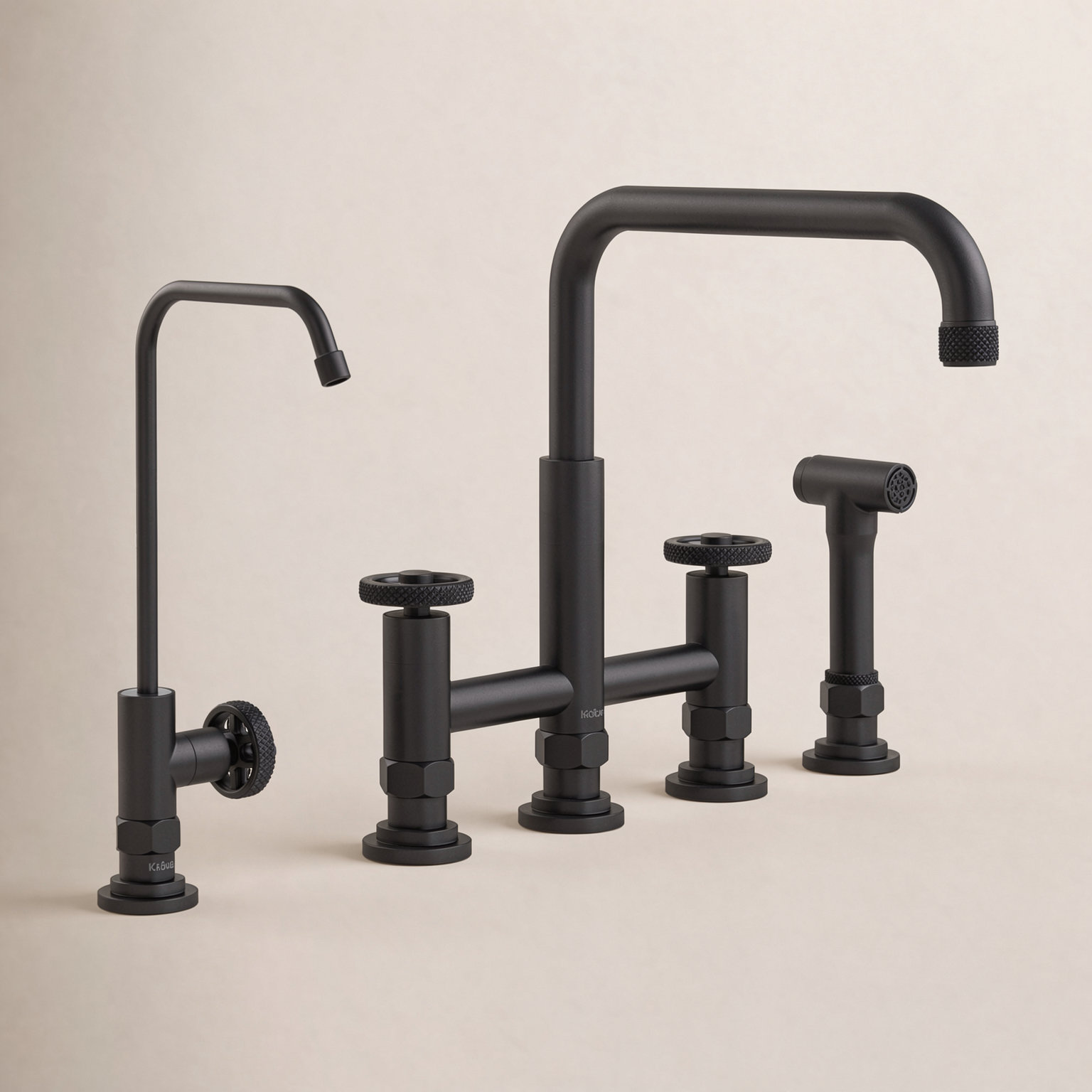 Kraus Urbix Bridge and Filter Faucet Combo, Matte Black