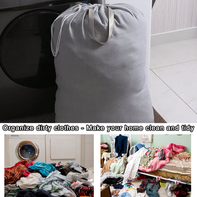 Sac à linge en tissu, Gris