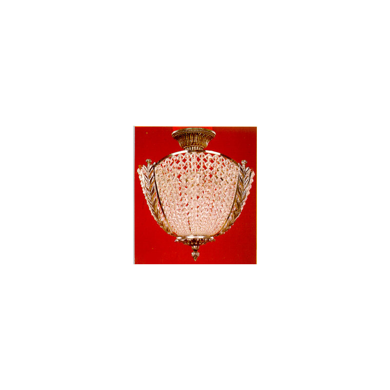 Cress Crystal Semi Flush Mount, Antique Silver