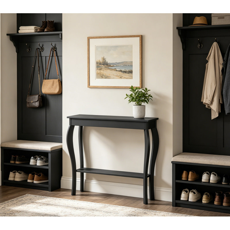 Table console étroite pour hall d'entrée, Noir