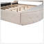 Lit plateforme tapissier en velours avec tête de lit à oreilles, 1 grand tiroir et 2 tabourets de rangement latéraux-1462359614