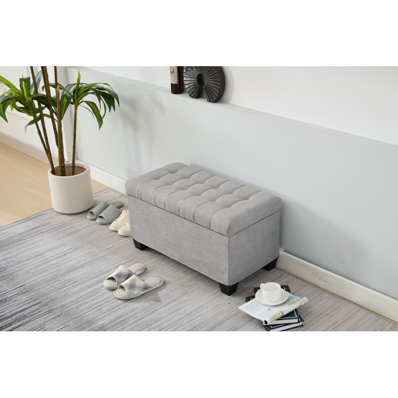 Storage Ottoman Bench, Gray