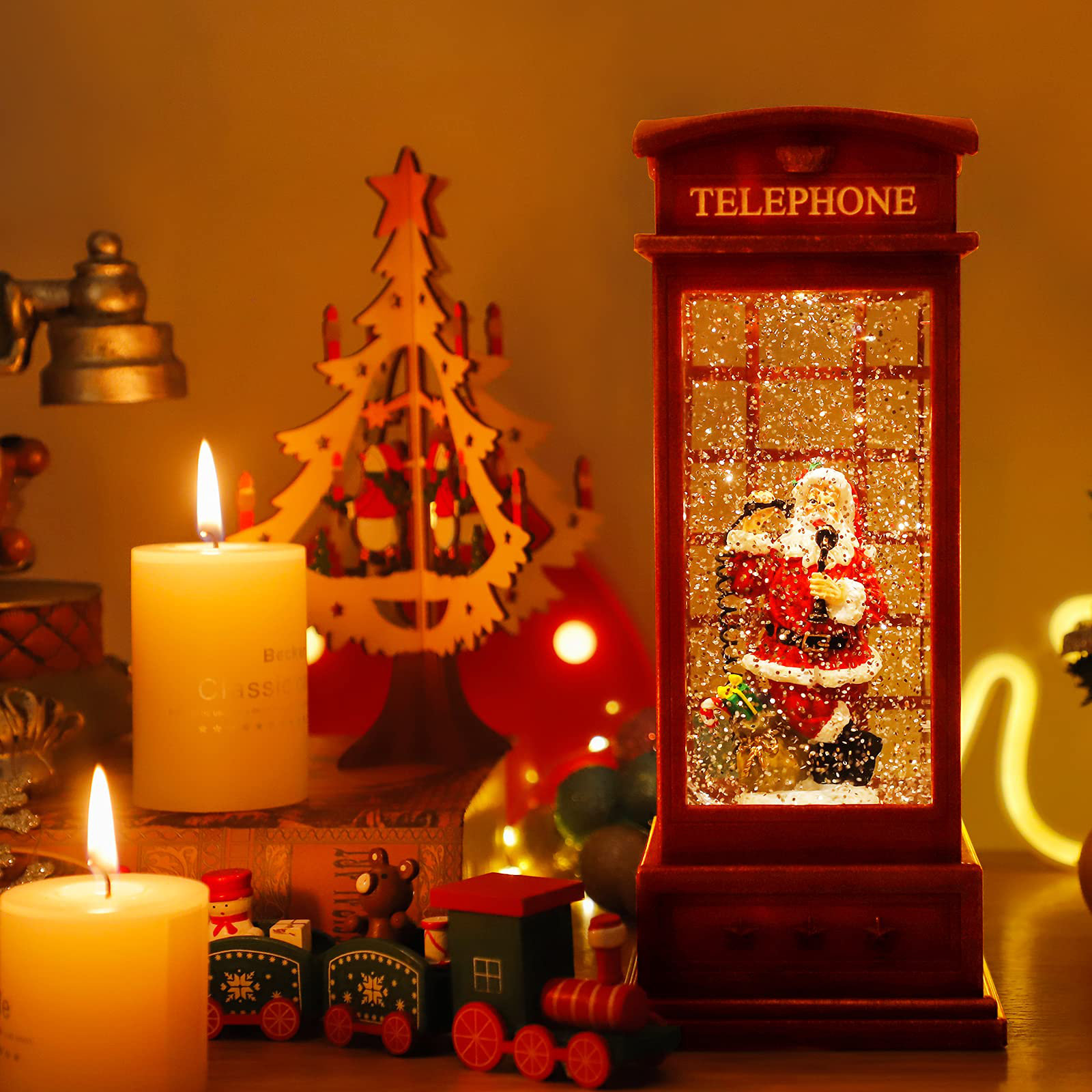 The Holiday Aisle® Christmas Snow Globe Lantern with 8 Christmas Songs ...