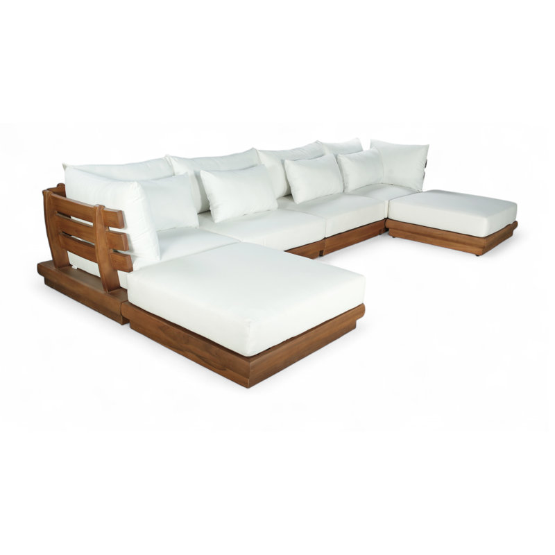 Canapé modulaire d'extérieur rembourré Ivry, Blanc