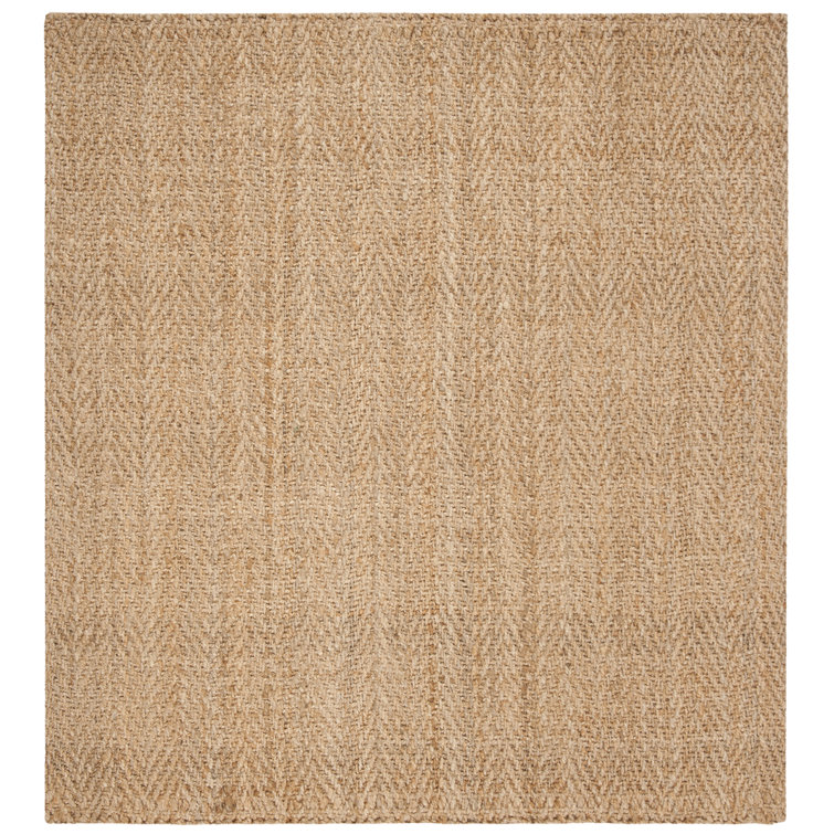 Garette Natural Fiber Jute Pile Jute Solid Color Rug in Natural