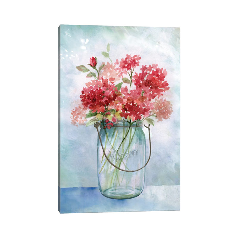 Red Geraniums - reproduction d'art murale - toile tendue