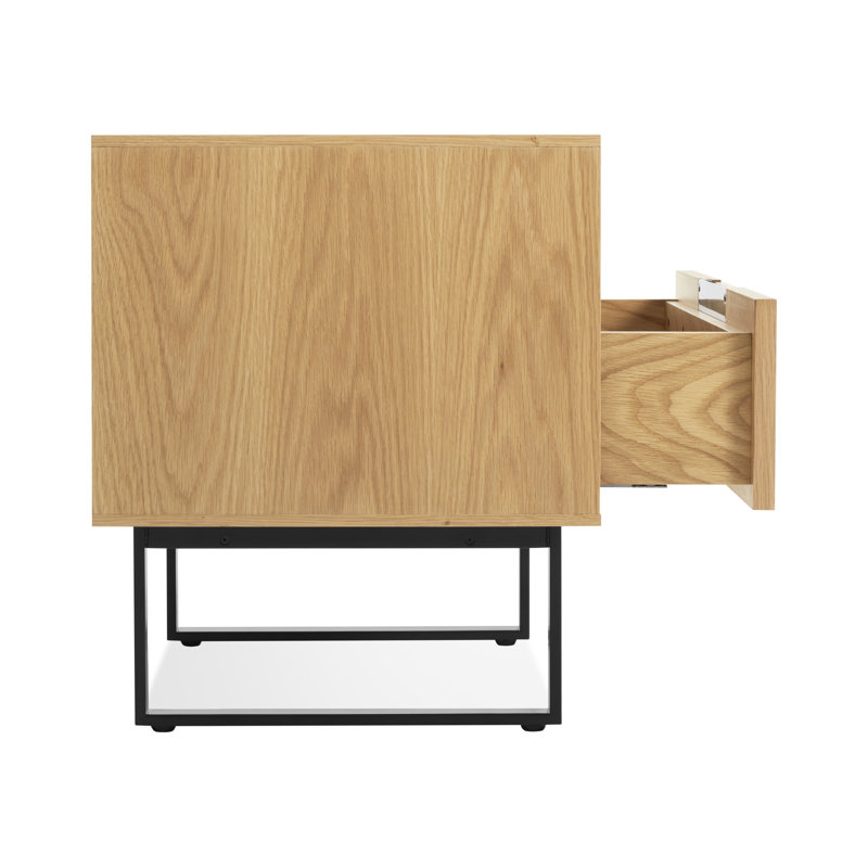 Series 11 2 - Drawer Nightstand, Black/White Oak