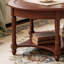 Table basse ovale vintage avec tiroir et tablette de rangement pour salon-2105246358