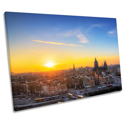 Amsterdam Sunset City - Wrapped Canvas Print