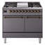 Cuisinière à double combustible de 40 po avec 6 brûleurs scellés et plaque chauffante ILVE Nostalgie II Series (porte pleine)-708322072-708322078