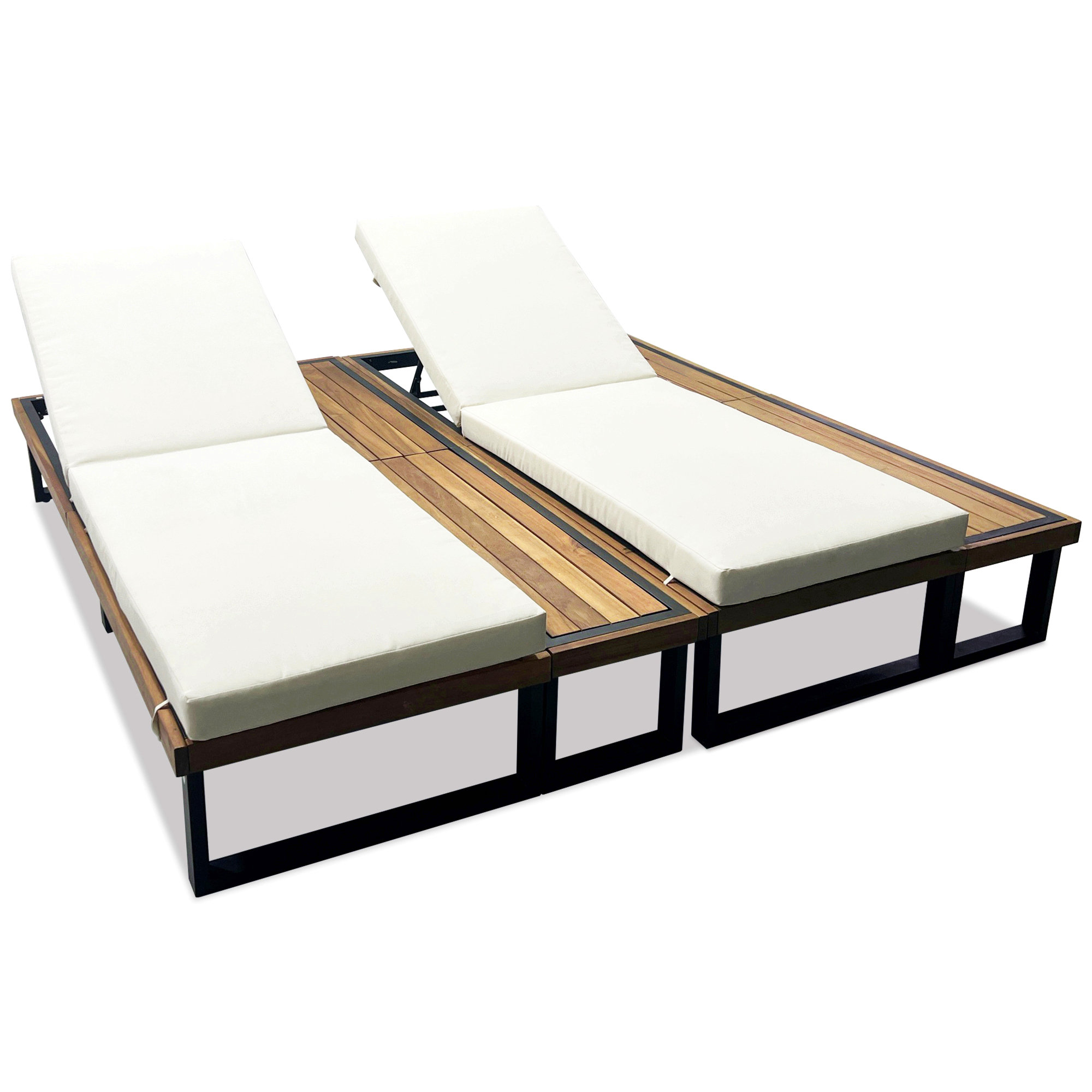 Latitude Run® Outdoor Chaise Lounge Chair Set Of 2 With 5-Position ...