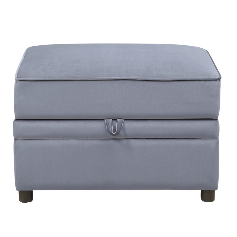 Grey Velvet Upholstered With Storage - Hinge For Convenience Luxury Unit A Living Space