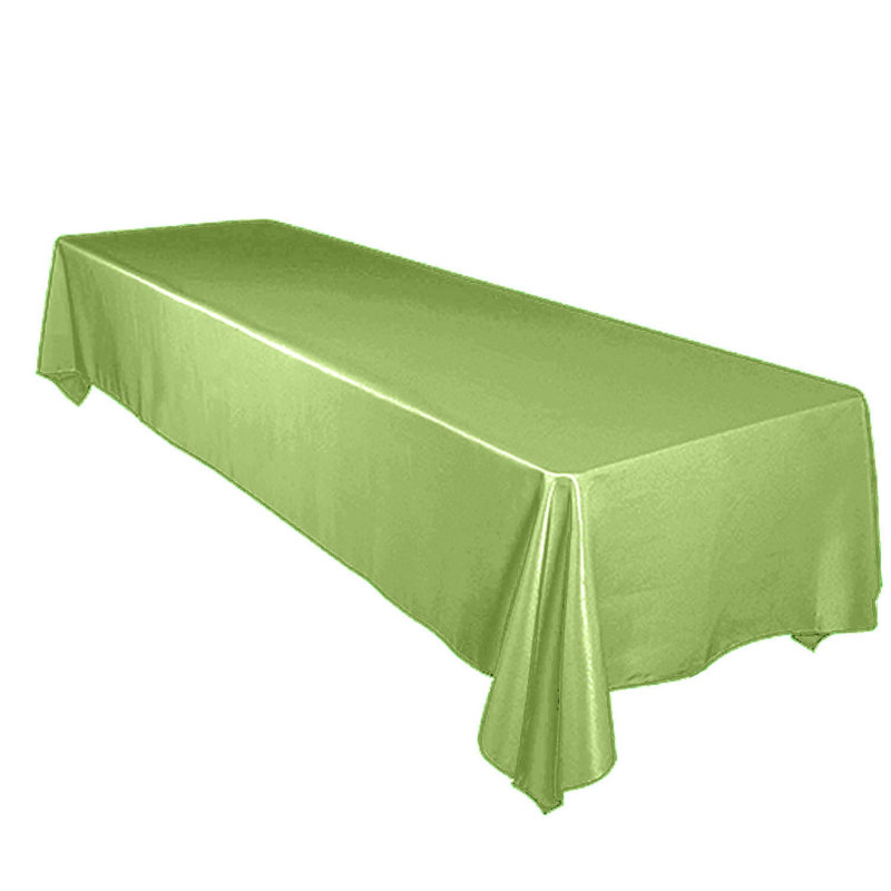 Tiano Solid Polyester Tablecloth, 84" x 58", Lime Green