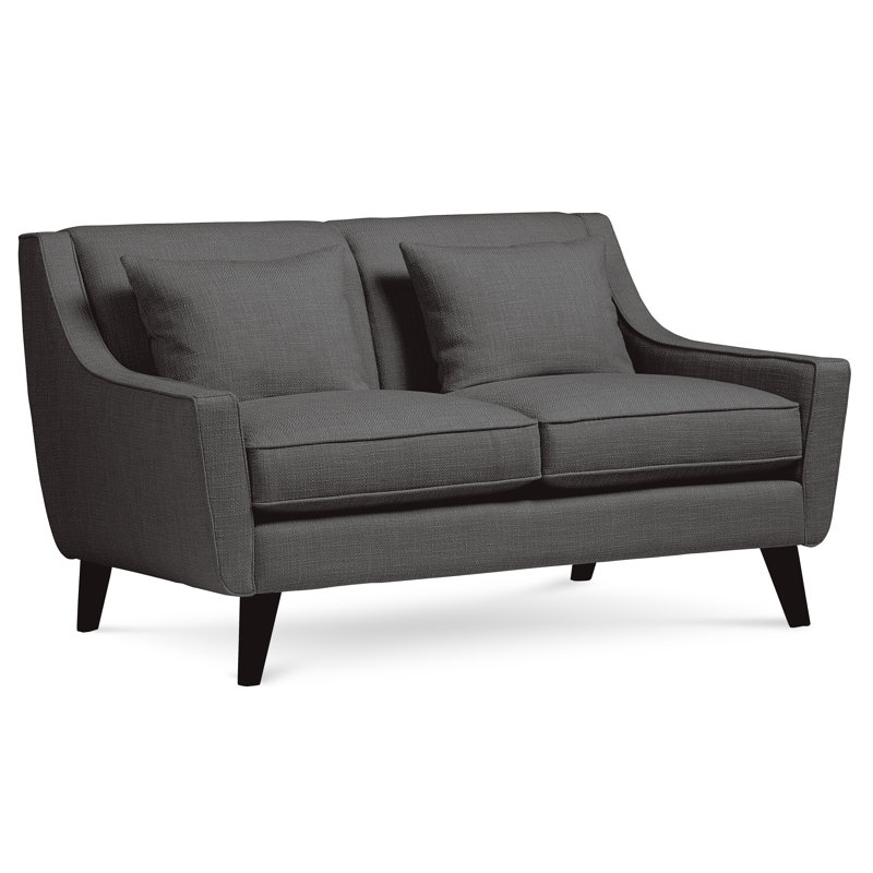 Causeuse à accoudoirs évasés de 61 po avec coussins réversibles Gros, Vibe chenille nocturne