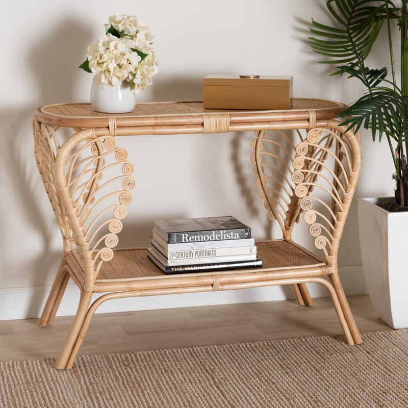 Roloff 39.4'' Rattan Console Table