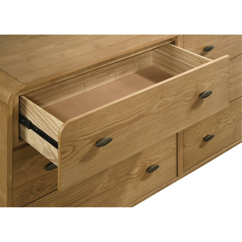 Commode de chambre à 6 tiroirs, Frêne clair