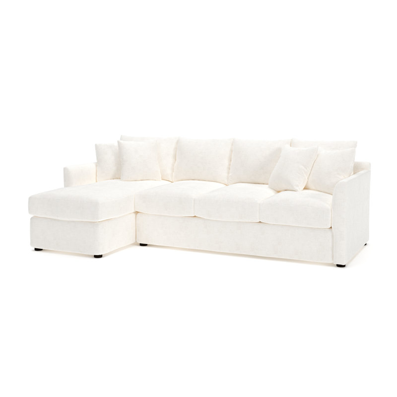 Cecelia Upholstered Chaise Sectional, Bevin Natural Linen Blend, Left Hand Facing