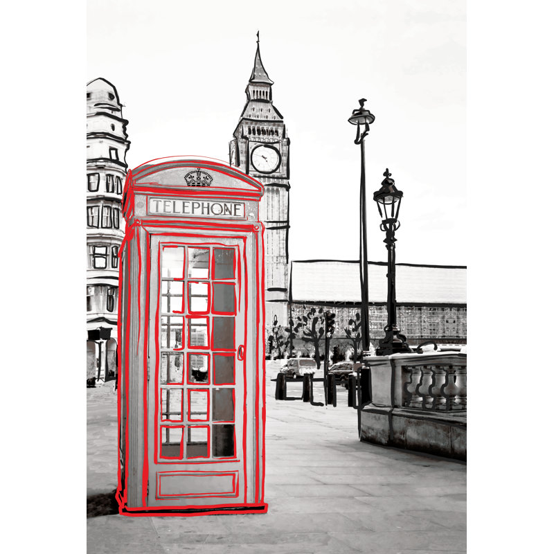 A London Sketch - Wrapped Canvas Print, 61cm H x 91cm W x 3.8cm D