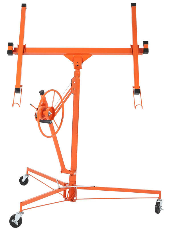 Élévateur de cloison sèche 16 pi - Lève-personne à panneau robuste 150 lb avec bras réglable à 360 °, Orange