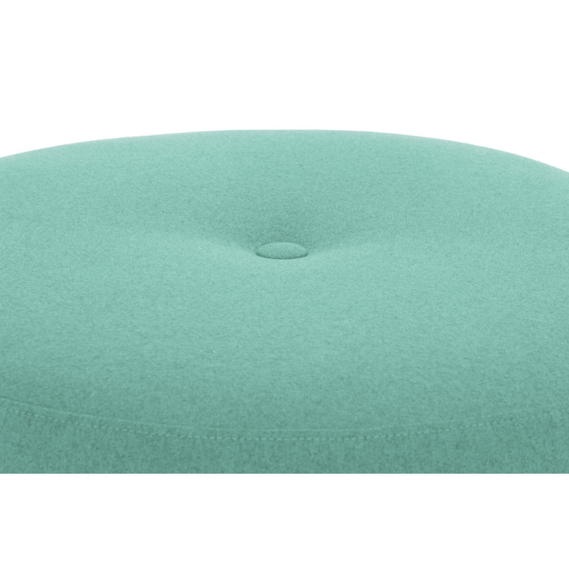 Cloquet 75cm Wide Tufted Round No Pattern Pouf Ottoman, Turquise