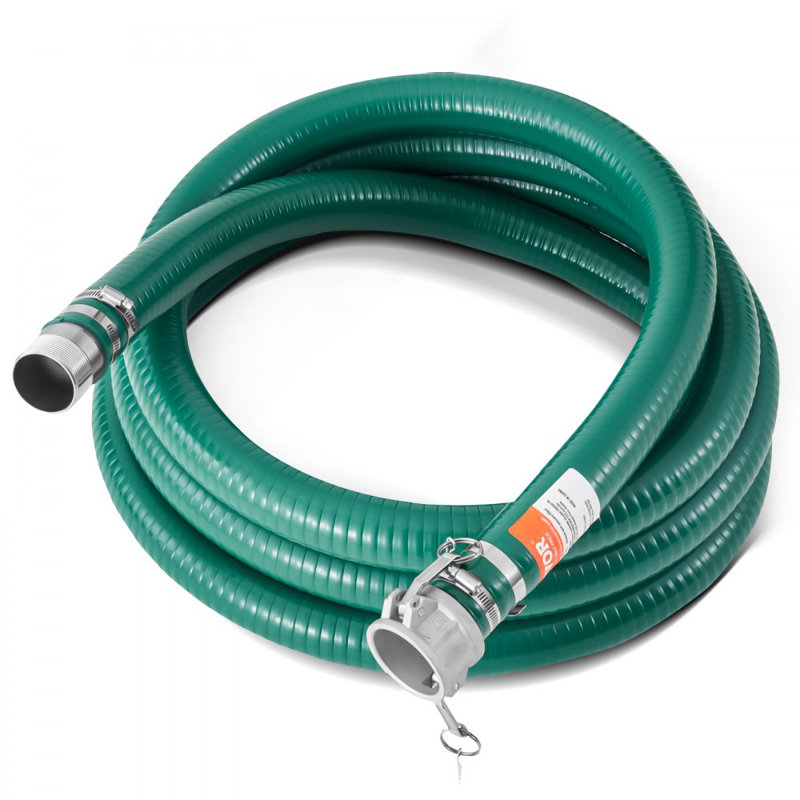 Raccords complets de tuyau d'aspiration vert 2 po x 20 pi