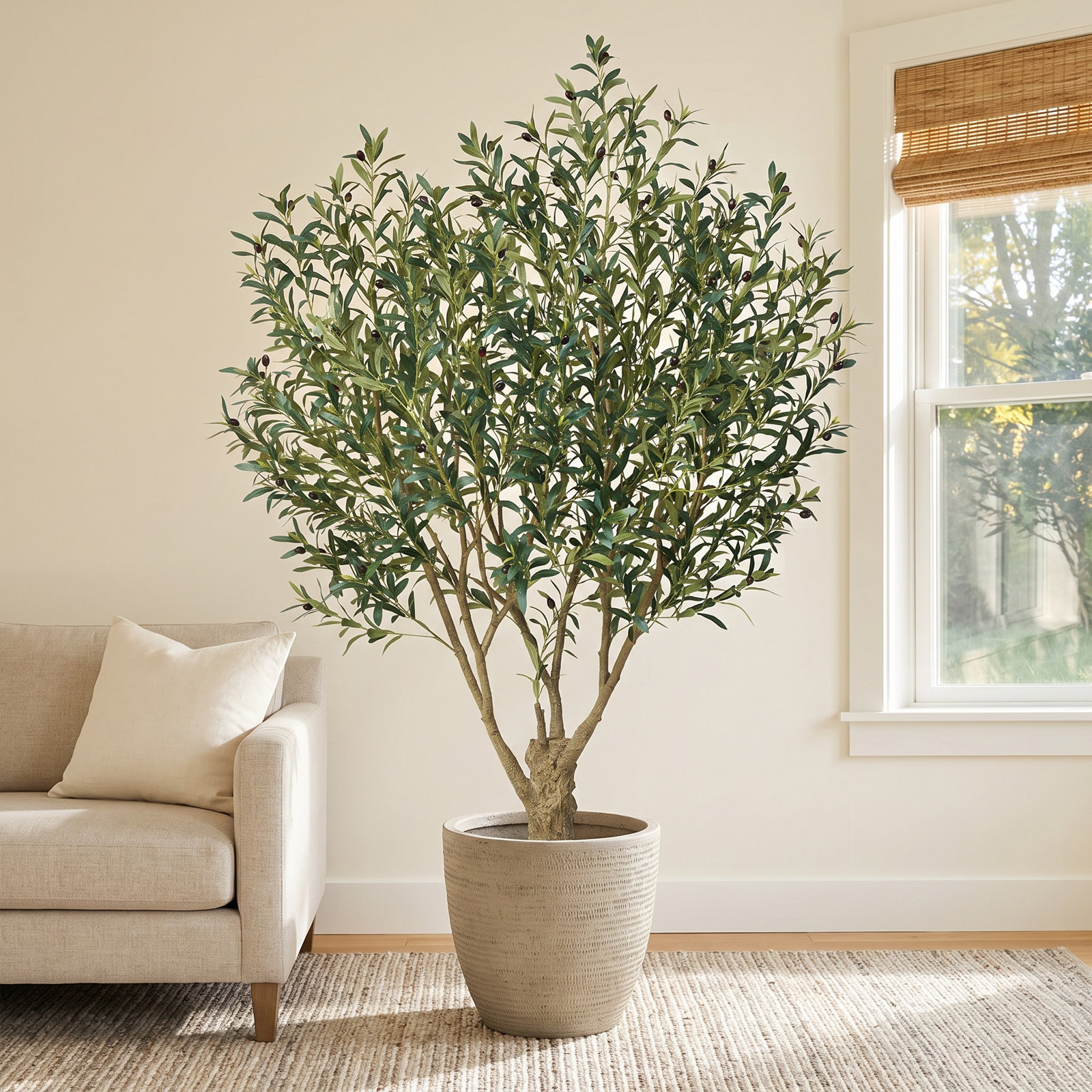 Aldis Olive Tree in Pot, 84" H x 50" W x 50" D